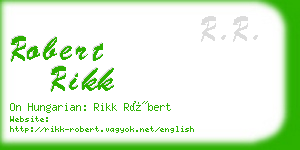 robert rikk business card